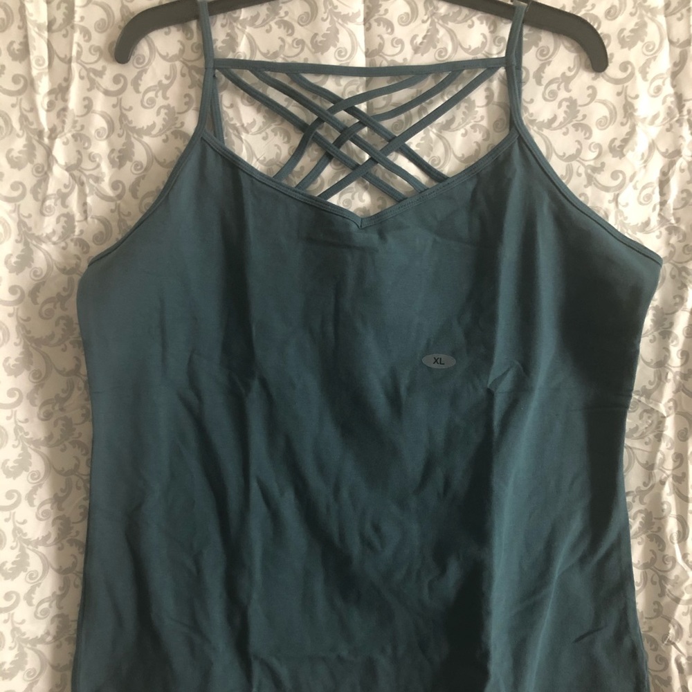 Peacock blue caged camisole